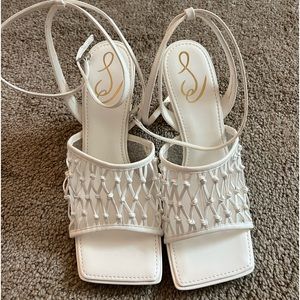 Sam Edelman strapped white heels